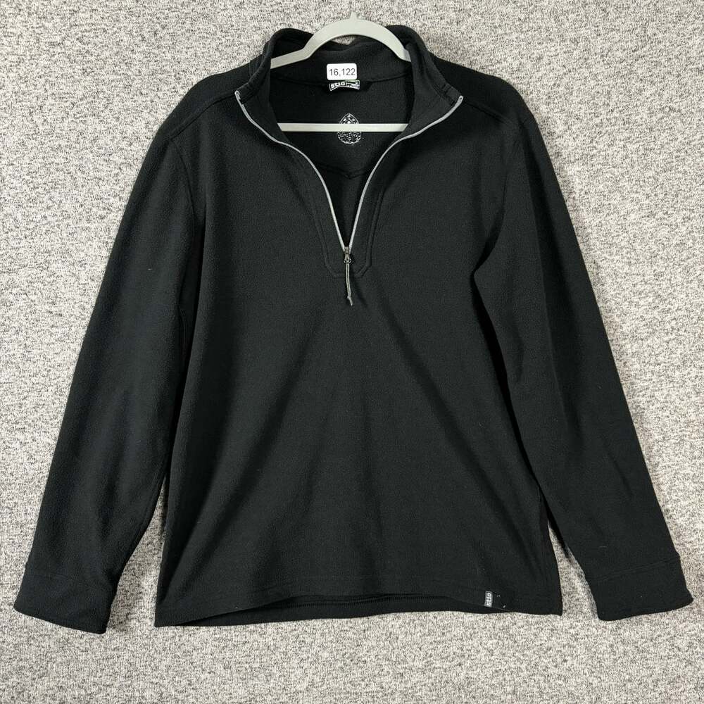 Stio Men's Size Medium Black Turpin Fleece 1/2 Zip Long Sleeve Sweater